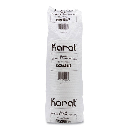 Karat PET Lids, Fits 8 oz to 10 oz Cold Cups, X Straw Hole, Clear, 1,000/Carton (KRTCKC78TS)
