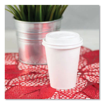Karat Hot Cup Lids, Fits 8 oz Paper Hot Cups, Sipper Lid, White, 1,000/Carton (KRTCKDL508WPP)