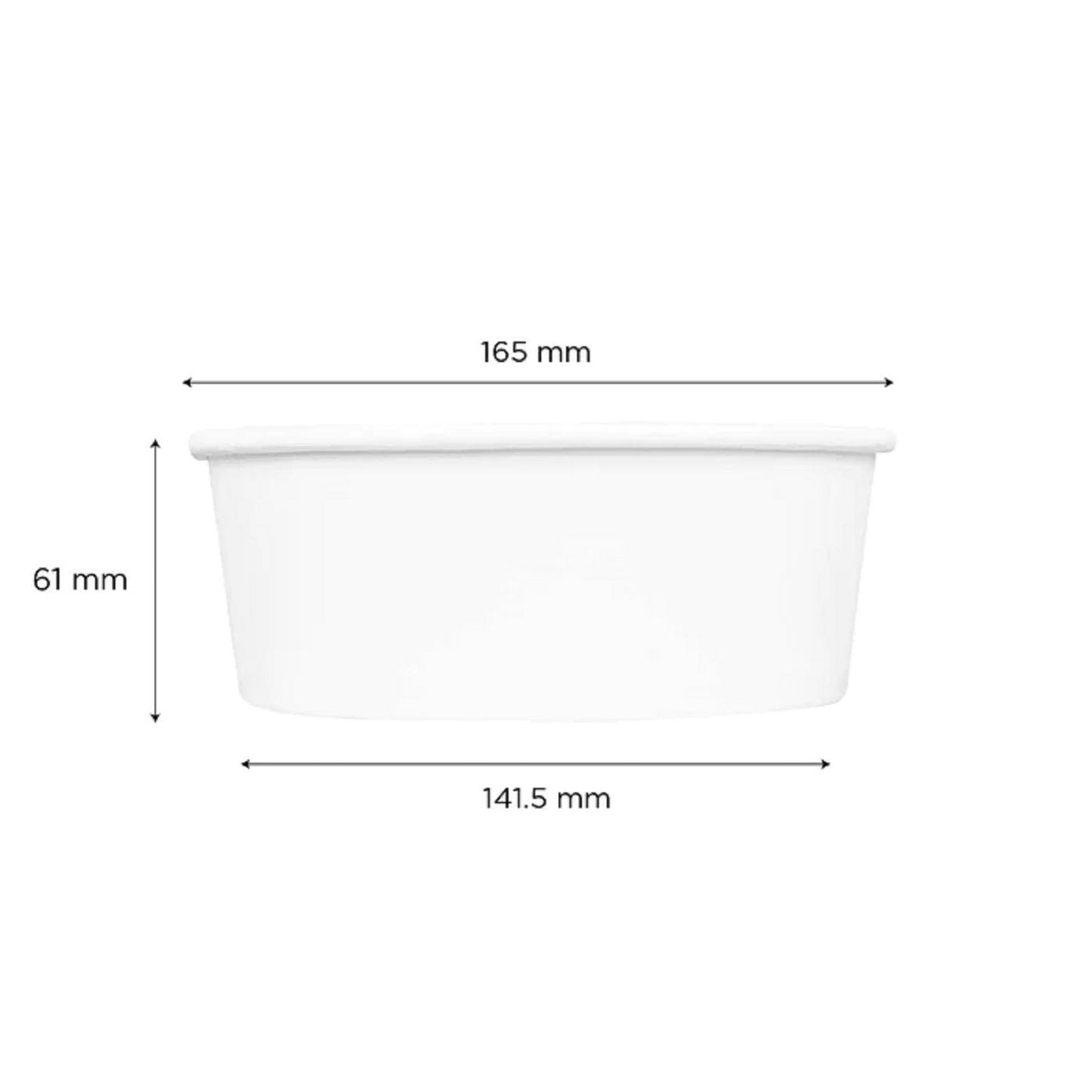 Karat Food Bucket, 32 oz, 6.5" Dia x 2.4"h, White, Paper, 360/Carton (KRTFPPSB32)