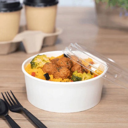 Karat Food Bucket, 32 oz, 6.5" Dia x 2.4"h, White, Paper, 360/Carton (KRTFPPSB32)