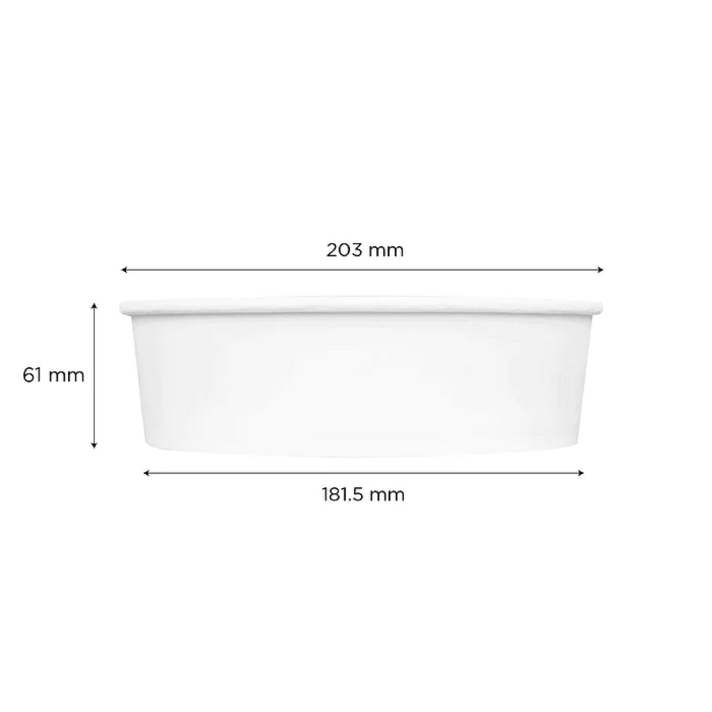 Karat Food Bucket, 48 oz, 7.99" Dia x 2.4"h, White, Paper, 270/Carton (KRTFPPSB48)