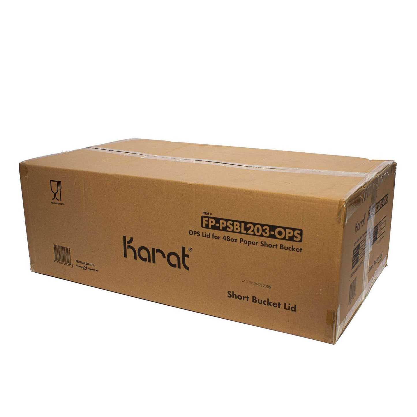 Karat Plastic Lid for Food Bucket, Clear, Plastic, 270/Carton (KRTFPPSBL203OPS)