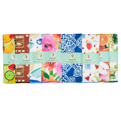 Arkwright Home® Microfiber Printed Kitchen Towels 3 Pack, 144/Case (KT-3PK-MICRO-CS)