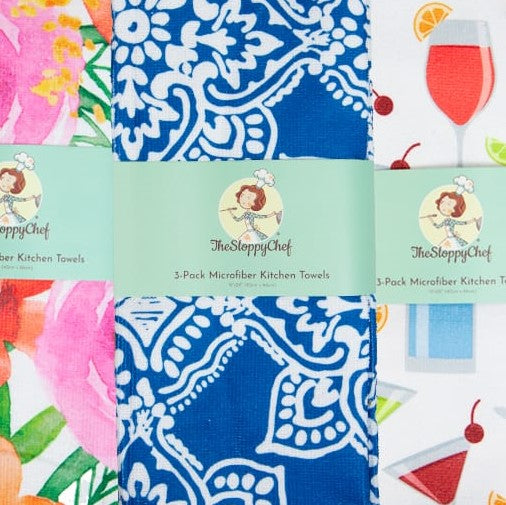 Arkwright Home® Microfiber Printed Kitchen Towels 3 Pack, 144/Case (KT-3PK-MICRO-CS)