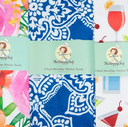 Arkwright Home® Microfiber Printed Kitchen Towels 3 Pack, 144/Case (KT-3PK-MICRO-CS)