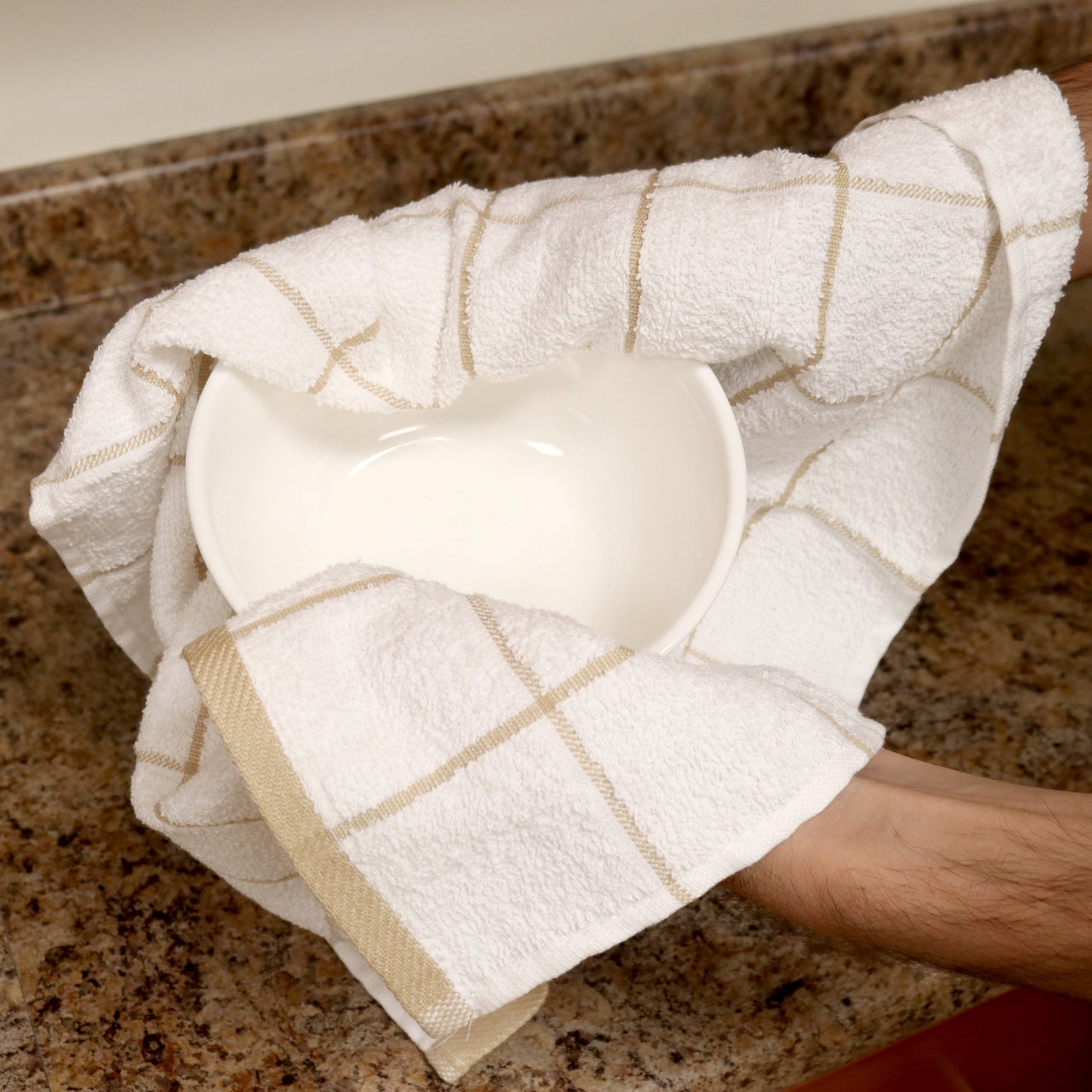 Hospeco® Cooks Linen Kitchen Towel 15x25 Tan, 144/Case (HOSKT-TAN-CS)