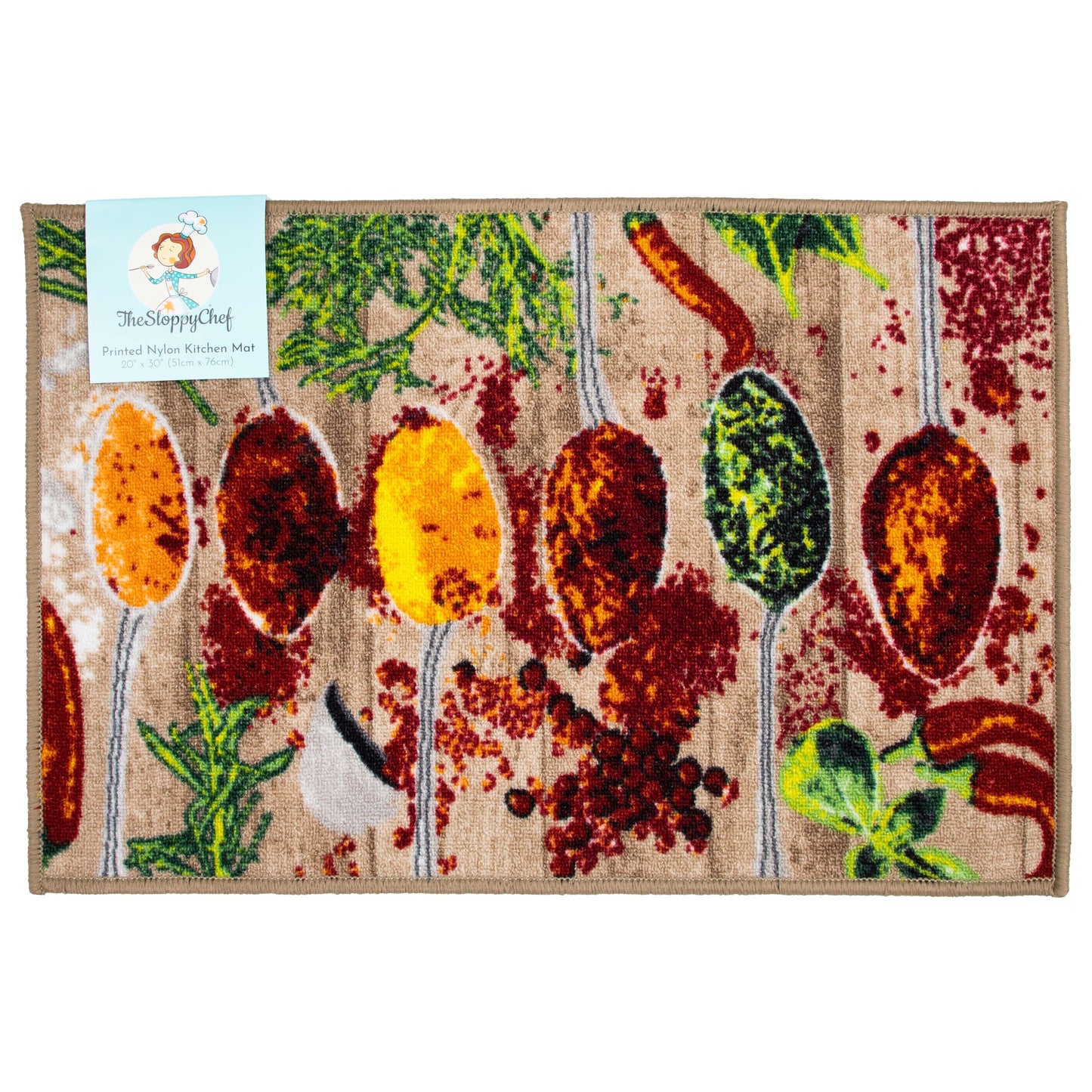 Sloppy Chef Printed Accent Rug 18x30 Spices (PNP-KTC-18X30-SPI)
