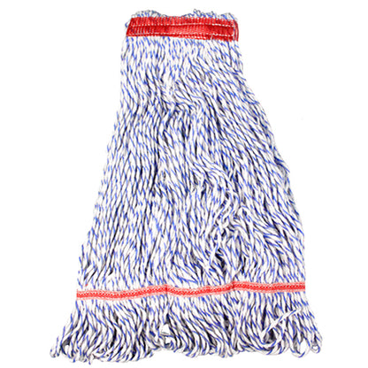 Impact® Saddle-Type Looped-End Rayon Wet Mop Head w/ Tailband, Large, Blue/White, 12/Case (IMPL630LG)