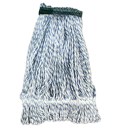 Impact® Saddle-Type Looped-End Rayon Wet Mop Head w/ Tailband, Medium, Blue/White, 12/Case (IMPL630MD)