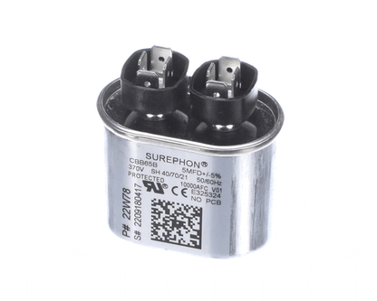 Lennox 22W78 Capacitor, Run, 5MFD, 50/60HZ, 370V, Oval (LEN22W78)