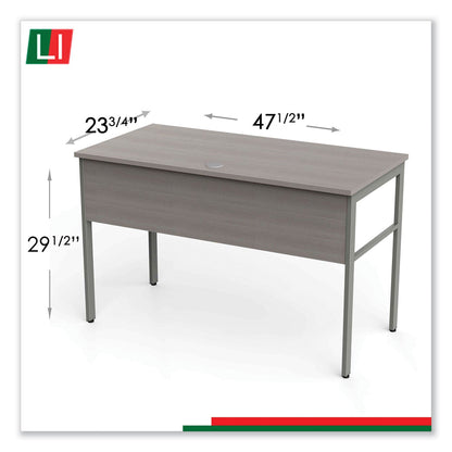 Linea Italia Urban Desk Workstation, 47.25w x 23.75d x 29.5h, Ash (LITUR600ASH)