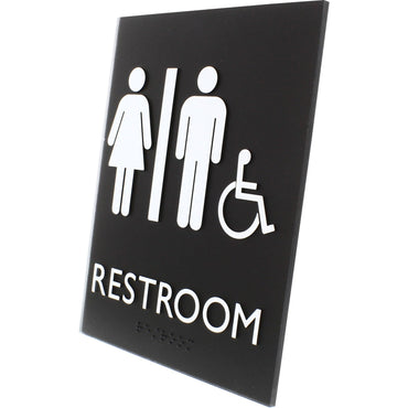 lorell-restroom-sign-1-each-6-4-x-8-5-height-rectangular-shape-easy-readability-braille-plastic-black-llr02664_2