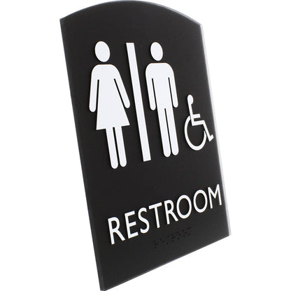lorell-restroom-sign-1-each-6-8-x-8-5-height-rectangular-shape-easy-readability-braille-plastic-black-llr02673_3