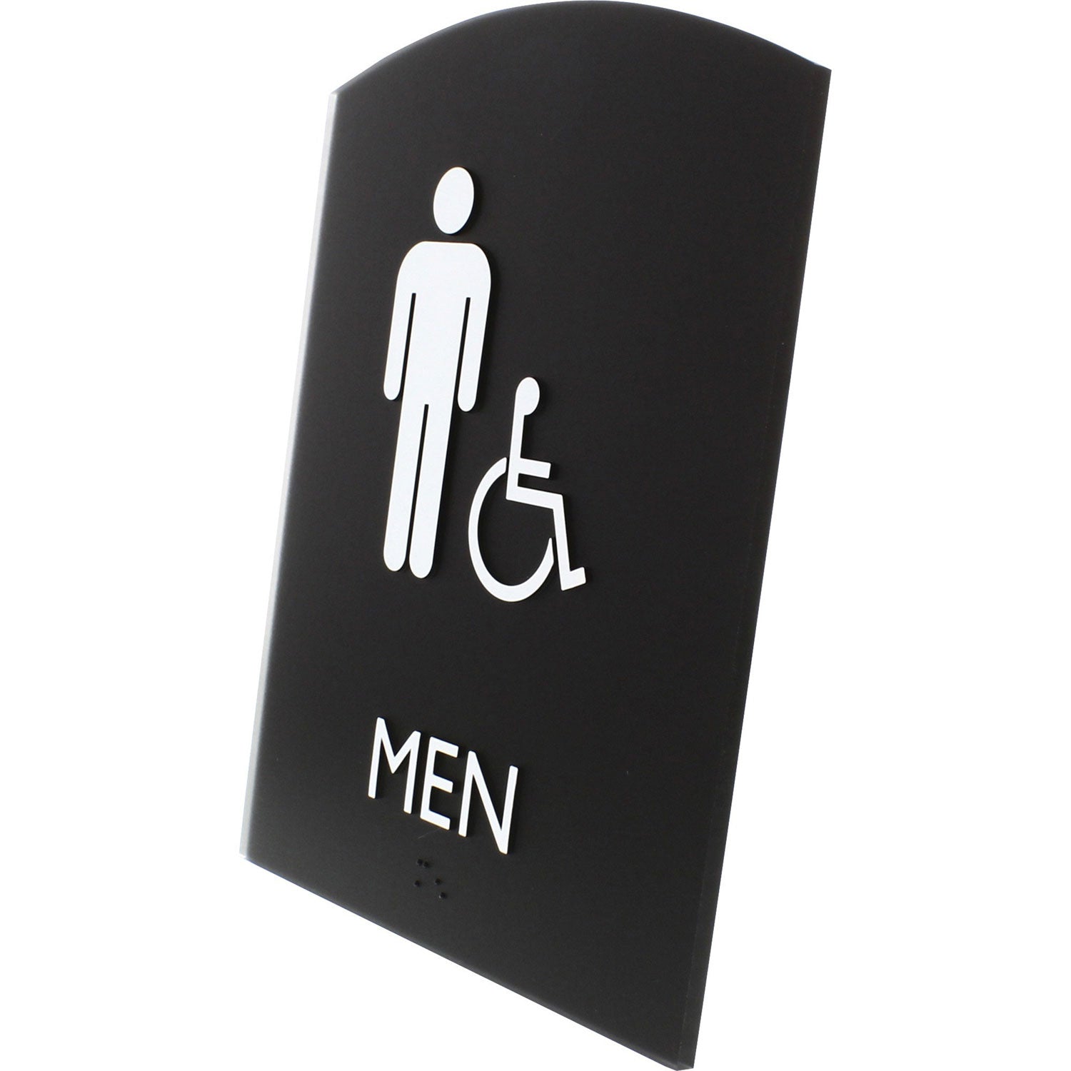 lorell-restroom-sign-1-each-men-print-message-6-8-x-8-5-height-rectangular-shape-easy-readability-braille-plastic-black-llr02677_2