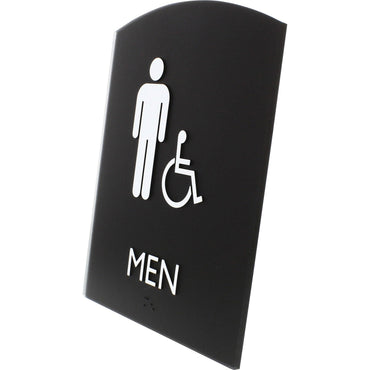 lorell-restroom-sign-1-each-men-print-message-6-8-x-8-5-height-rectangular-shape-easy-readability-braille-plastic-black-llr02677_2
