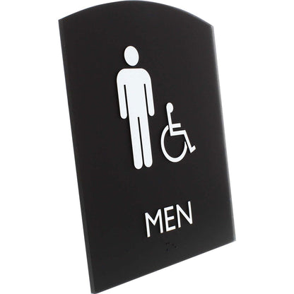 lorell-restroom-sign-1-each-men-print-message-6-8-x-8-5-height-rectangular-shape-easy-readability-braille-plastic-black-llr02677_3