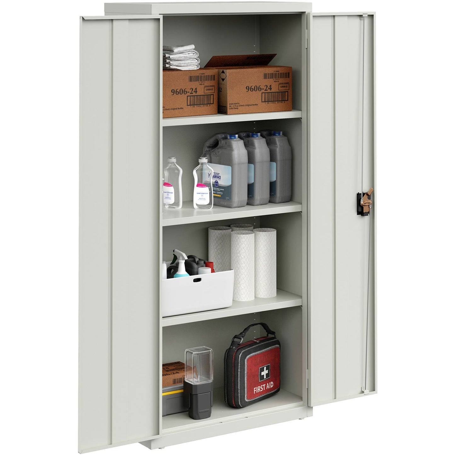 lorell-slimline-storage-cabinet-30-x-42-x-66-4-x-shelfves-720-lb-load-capacity-durable-welded-nonporous-surface-recessed-handle-removable-lock-locking-system-baked-enamel-recycled-llr69830lgy_7