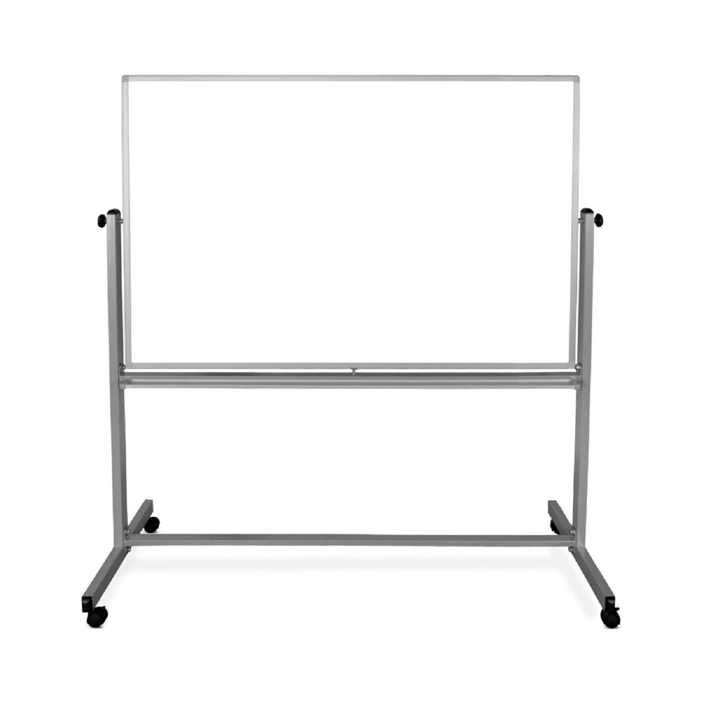 Global Industrial Mobile Reversible Whiteboard With Silver Frame, 96"W x 48"H (WBB1854285)