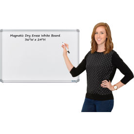 Global Industrial Magnetic Whiteboard - 36"W x 24"H - Steel Surface (WBB880023)