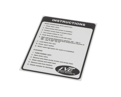 LVO 520-5079 Instruction Decal (LVO520-5079)