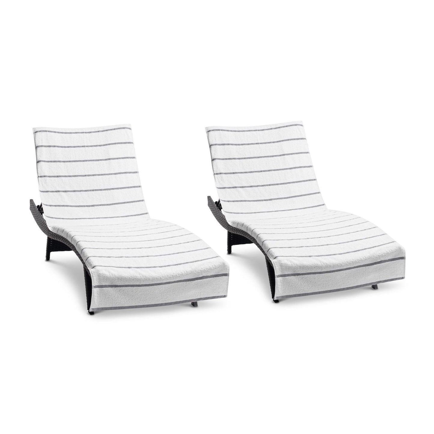 Arkwright Home Las Rayas Chaise Cover 30x85 Light Grey (2/Pack) (PNP-CC-HS3085LG-2PK)