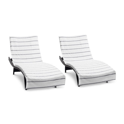 Arkwright Home Las Rayas Chaise Cover 30x85 Light Grey (2/Pack) (PNP-CC-HS3085LG-2PK)