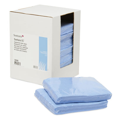 Sontara EC® Engineered-Cloth Wipes, Blue, Creped, 12 x12", Flat, 100/Bag, 10 Bags/Case (HOSM-PR811)