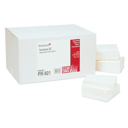 Sontara® Engineered-Cloth Wipes, White, Creped, 12"x13.2", 1/4 Fold, 50/Bag, 18 Bags/Case (HOSM-PR921)