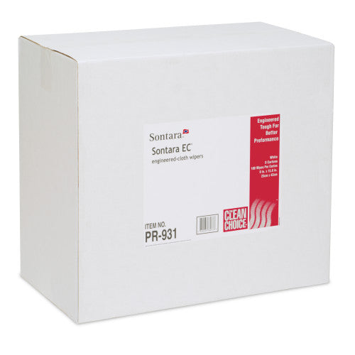 Sontara EC® Engineered-Cloth Wipes, White, Creped, 9"x16.5", Interfold, 100/Box, 8 bxs/Case (HOSM-PR931)