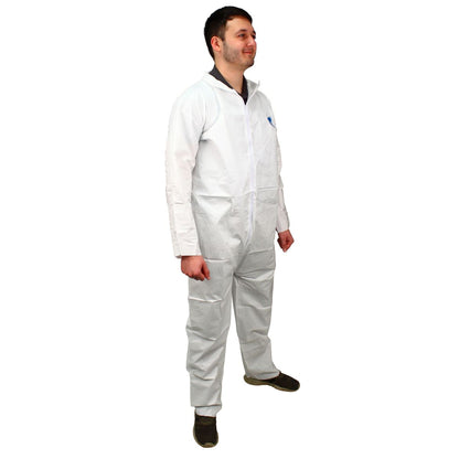 Safety Zone® ProMax® Coveralls w/ Zip Front, Open Wrists & Ankles, White, 25/Case, 6XL (SZNM1012-6X)