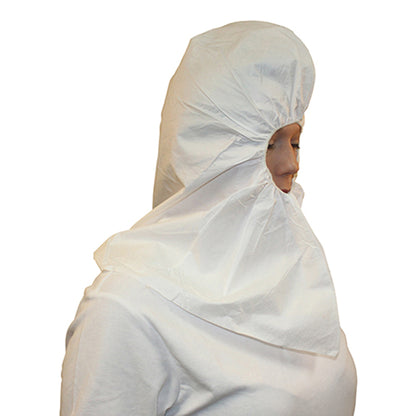 Safety Zone® ProMax® Microporous Spunbond Polypropylene Hood & Face Cover, One Size, 100/Case, White (SZNM1050)