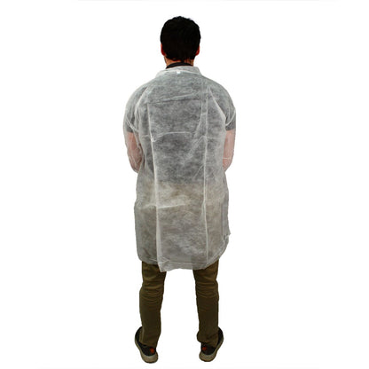 Safety Zone® Polylite Lab Coat Long Sleeve Snap White XL, Case of 30 (SZNM1710-EW-XL)