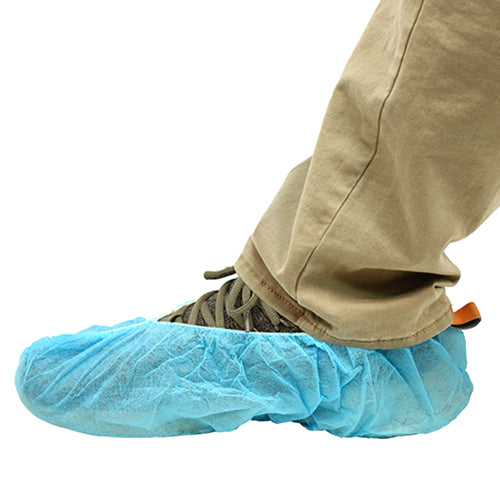 Safety Zone® PolyLite® Polypropylene Non-Skid Shoe Covers, Blue, 100/Bag, 3 Bags/Case, 18" (SZNM2105B-NS-18)