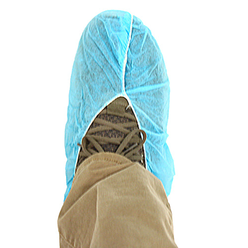 Safety Zone® PolyLite® Polypropylene Non-Skid Shoe Covers, Blue, 100/Bag, 3 Bags/Case, 18" (SZNM2105B-NS-18)