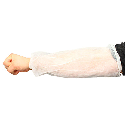 Safety Zone® PolyLite® Polypropylene Sleeves w/ Elastic Ends, 18", White, 100/Bag, 2 Bags/Case (SZNM2400)
