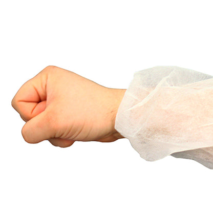 Safety Zone® PolyLite® Polypropylene Sleeves w/ Elastic Ends, 18", White, 100/Bag, 2 Bags/Case (SZNM2400)