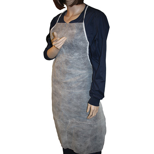 Safety Zone® PolyLite® Polypropylene Aprons w/ Sewn Ties, White, 28"x36", 10/Bag, 10 Bags/Case (SZNM2500)