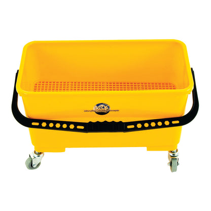 Hospeco® Microfiber Flat Mop Bucket w/ Sieve, Lid, & Castors, 6 Gallon, Yellow, 3/Case (M77002-CS)