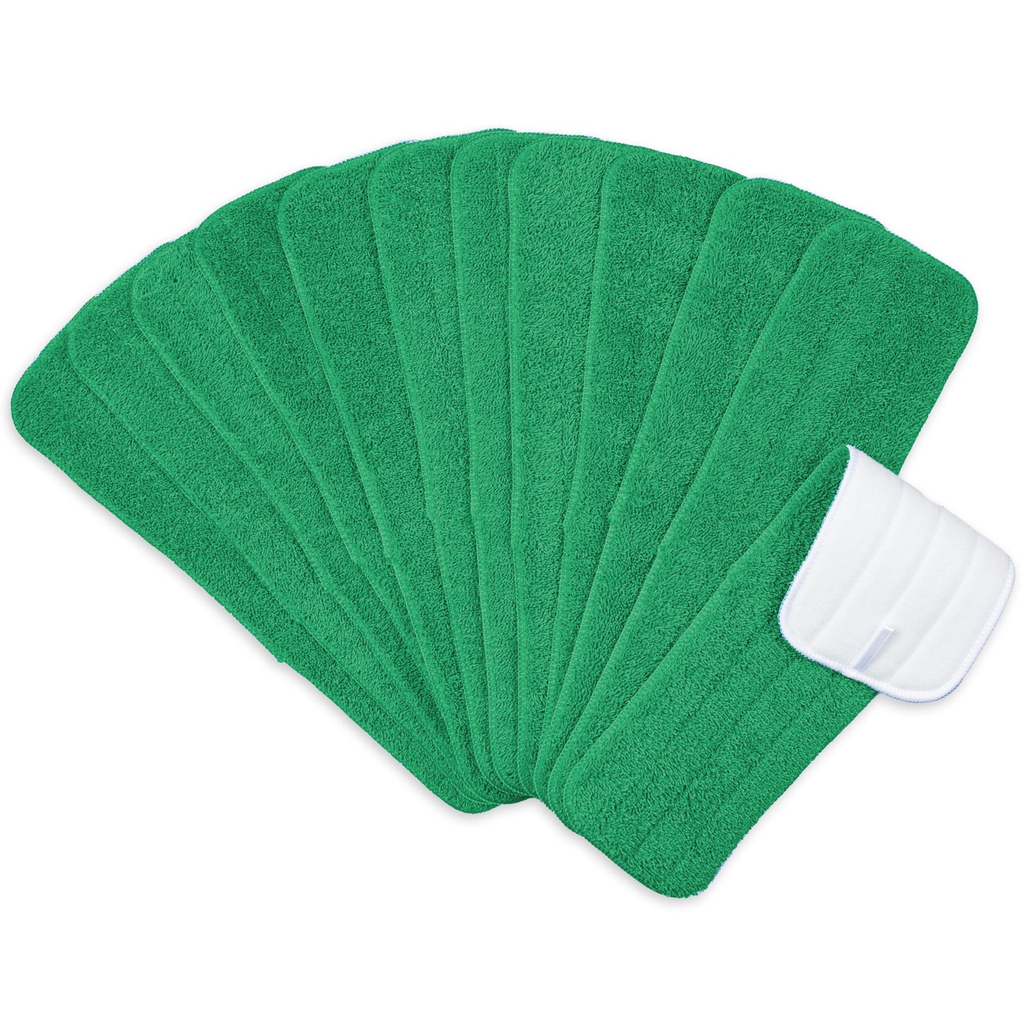 Hospeco® Microfiber Flat Wet Mop Pads Economy 18" Green, 120/Case (HOSM830018G-F-CS)