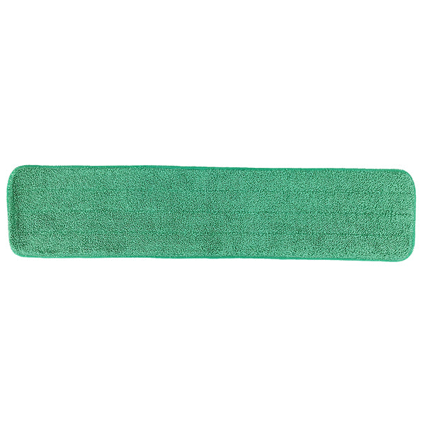 Hospeco® Microfiber Flat Wet Mop, 24", Green, Pack of 12 (HOSM830024G)