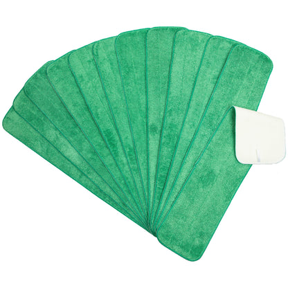 Hospeco® Microfiber Flat Wet Mop, 24", Green, Pack of 12 (HOSM830024G)