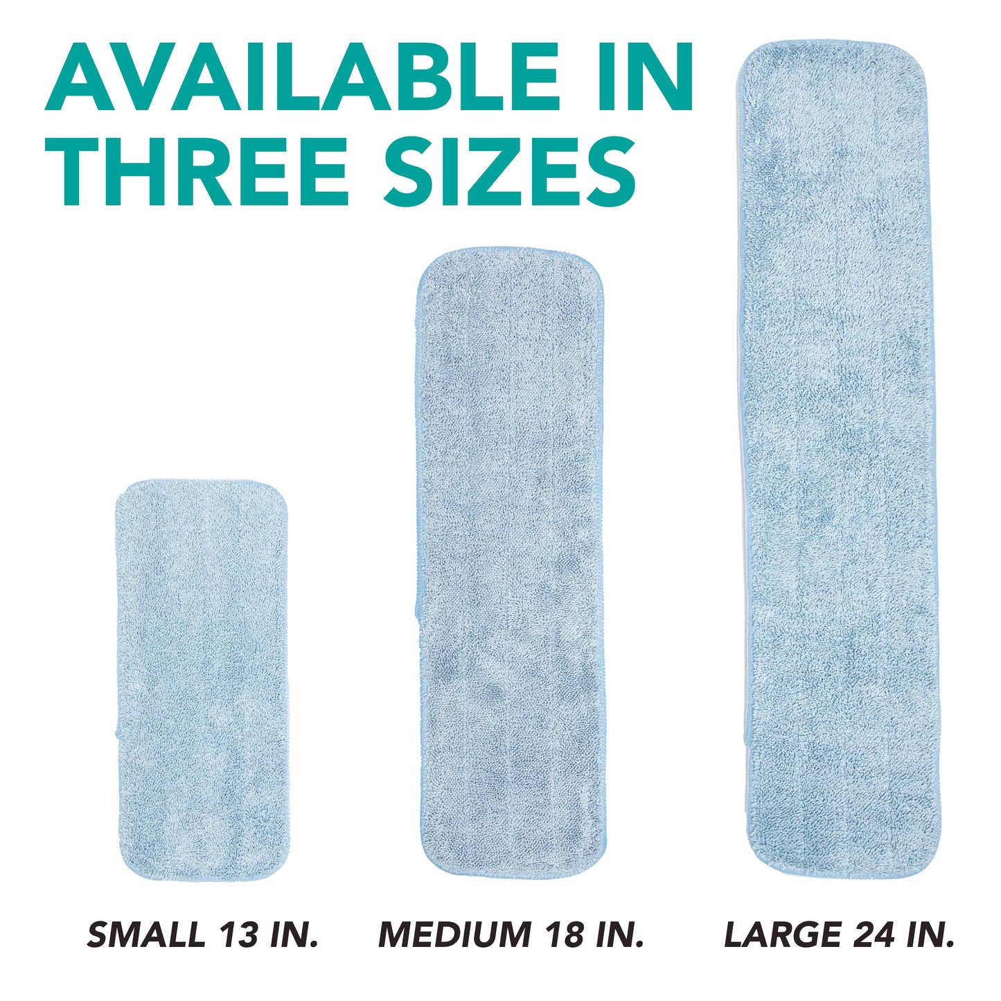 Hospeco® Microfiber Flat Wet Mop, 13", Blue, Pack of 12 (HOSM830013B)