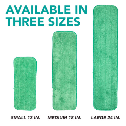Hospeco® Microfiber Flat Wet Mop, 18", Green, Pack of 12 (HOSM830018G)