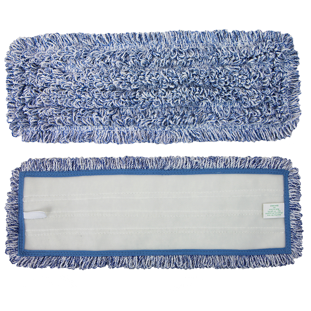 Hospeco® Wet & Dry Microfiber Mop Pad Looped 18" Blue, 120/Case (M860018B-CS)