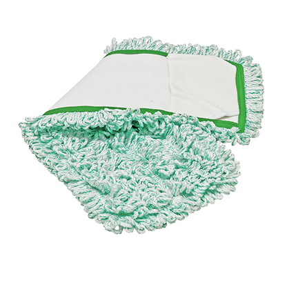 Hospeco® Side Pocket Mop 18" Green, 120/Case (HOSM880018G-PM-CS)