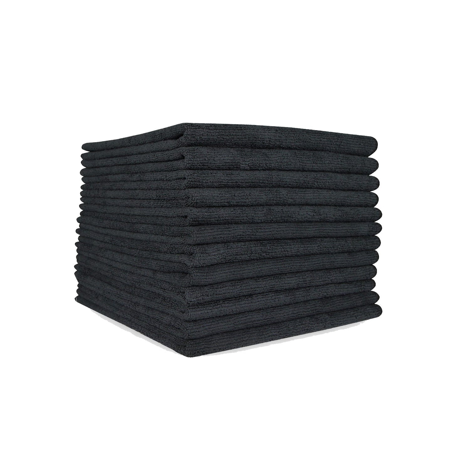 Hospeco® Microfiber Cloth 16x16 300 GSM Half-Fold Black, 12/Pack (HOSMFC3001616BK)
