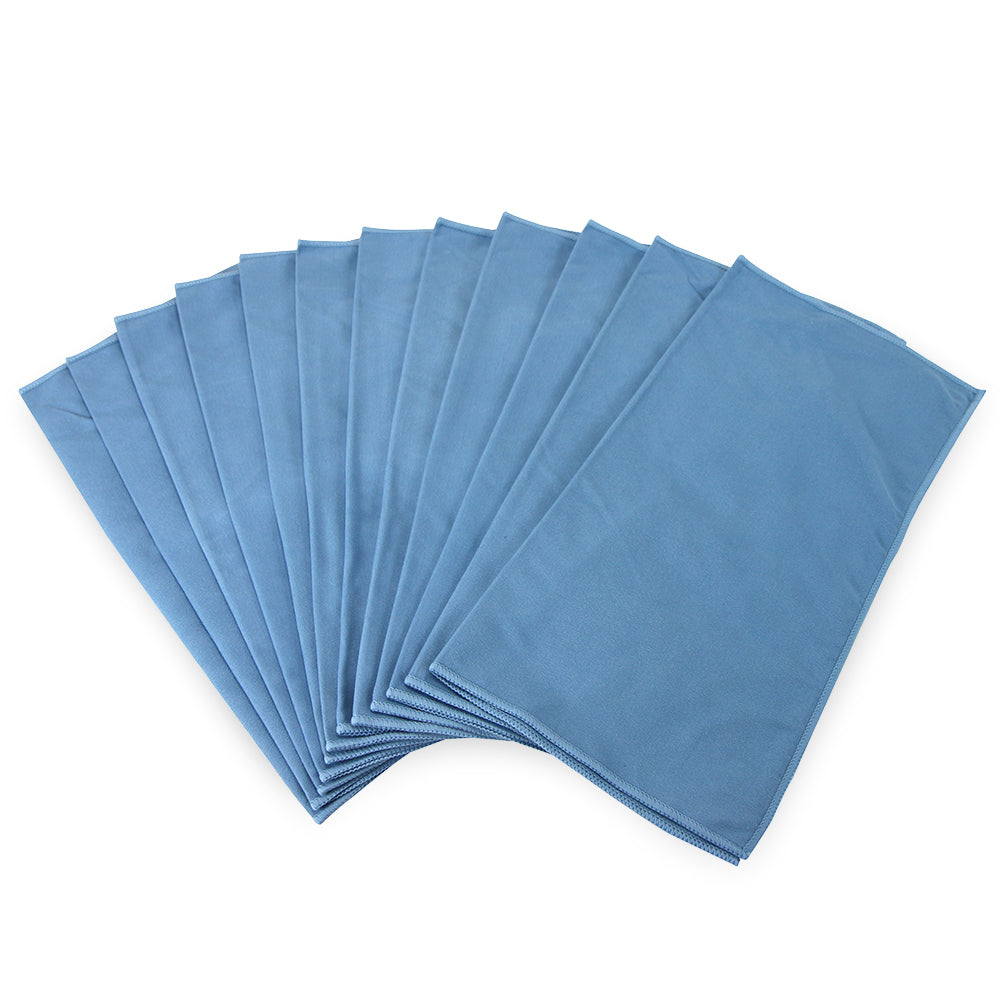 Hospeco® Microfiber Cloth Suede 200 GSM Blue 16x16, 12/Pack (HOSMFCSU2001616BL)