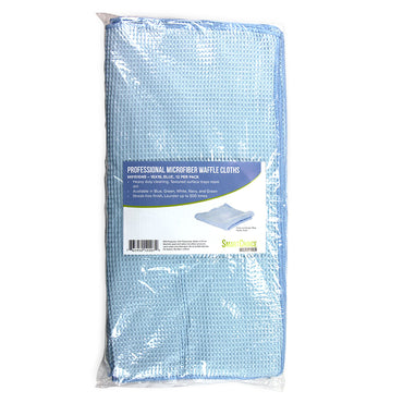 Hospeco® Microfiber Cloth Waffle 335 GSM Blue 16x16, 12/Pack (HOSMFCWA3351616BL)