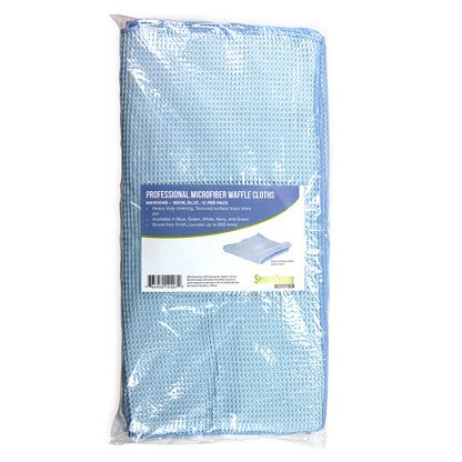 Hospeco® Microfiber Cloth Waffle 335 GSM Blue 16x16, 12/Pack (HOSMFCWA3351616BL)