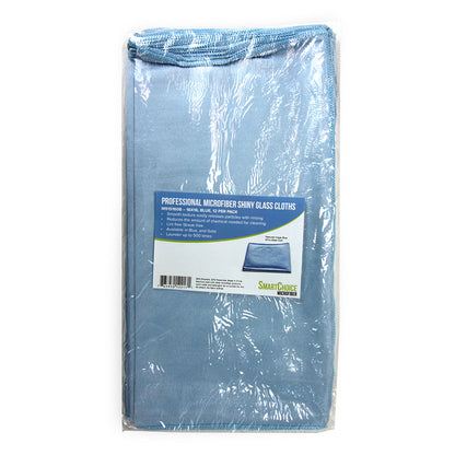 Hospeco® Microfiber Cloth Glass 270 GSM Blue 16x16, 12/Pack (HOSMFCGL2701616BL)